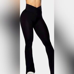 Sunzel Flare Crossover Yoga Pants with Tummy Control, High Waisted and Wide Leg